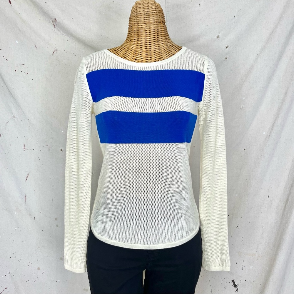 Maje Striped Sheer Knit Top